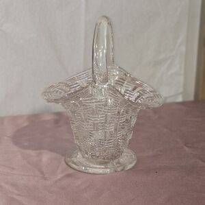 Vintage Decorative Glass Basket- EUC